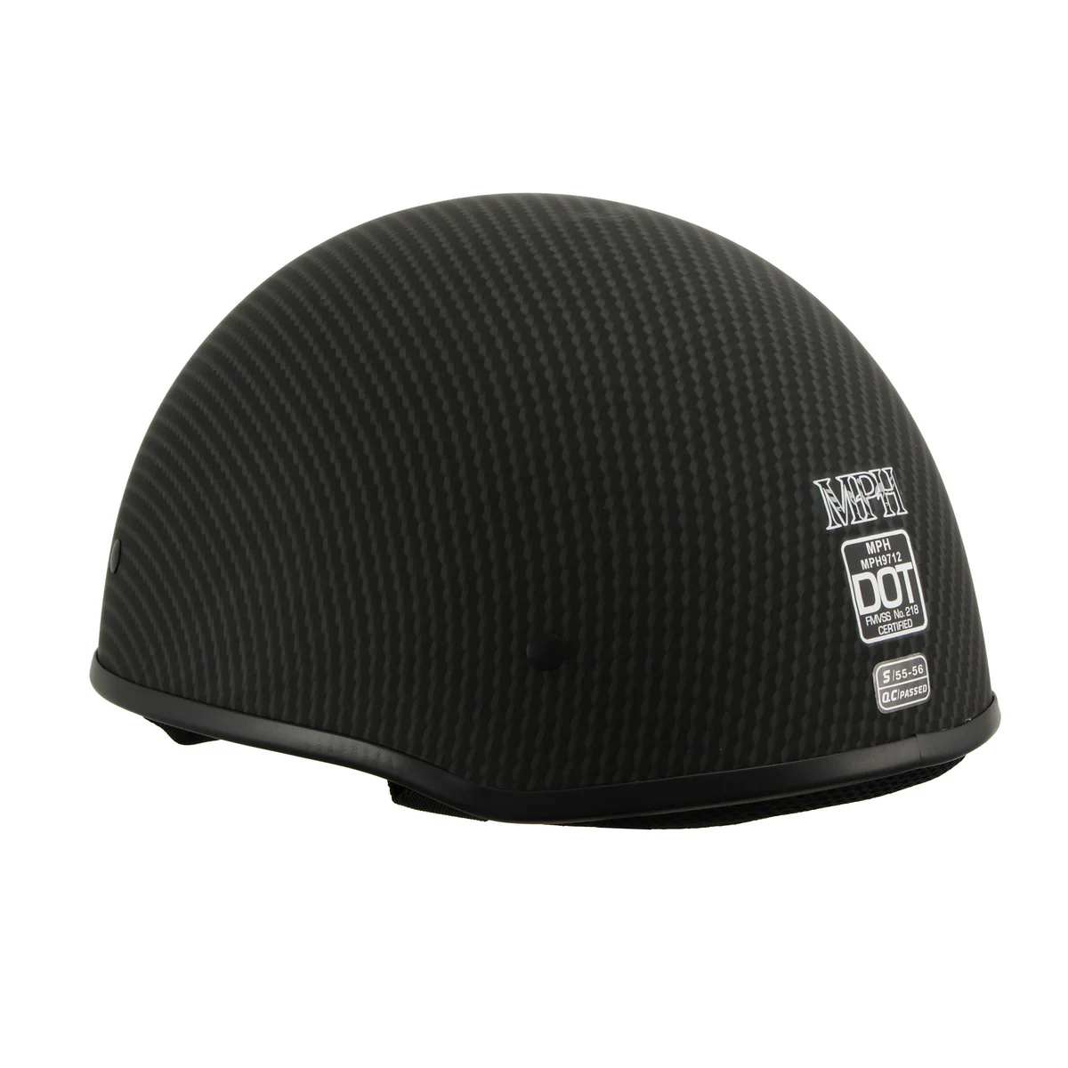 Milwaukee Performance Helmets MPH9712DOT Dot Approved Matte Black Half Motorcycle Helmet Biker - Image 8