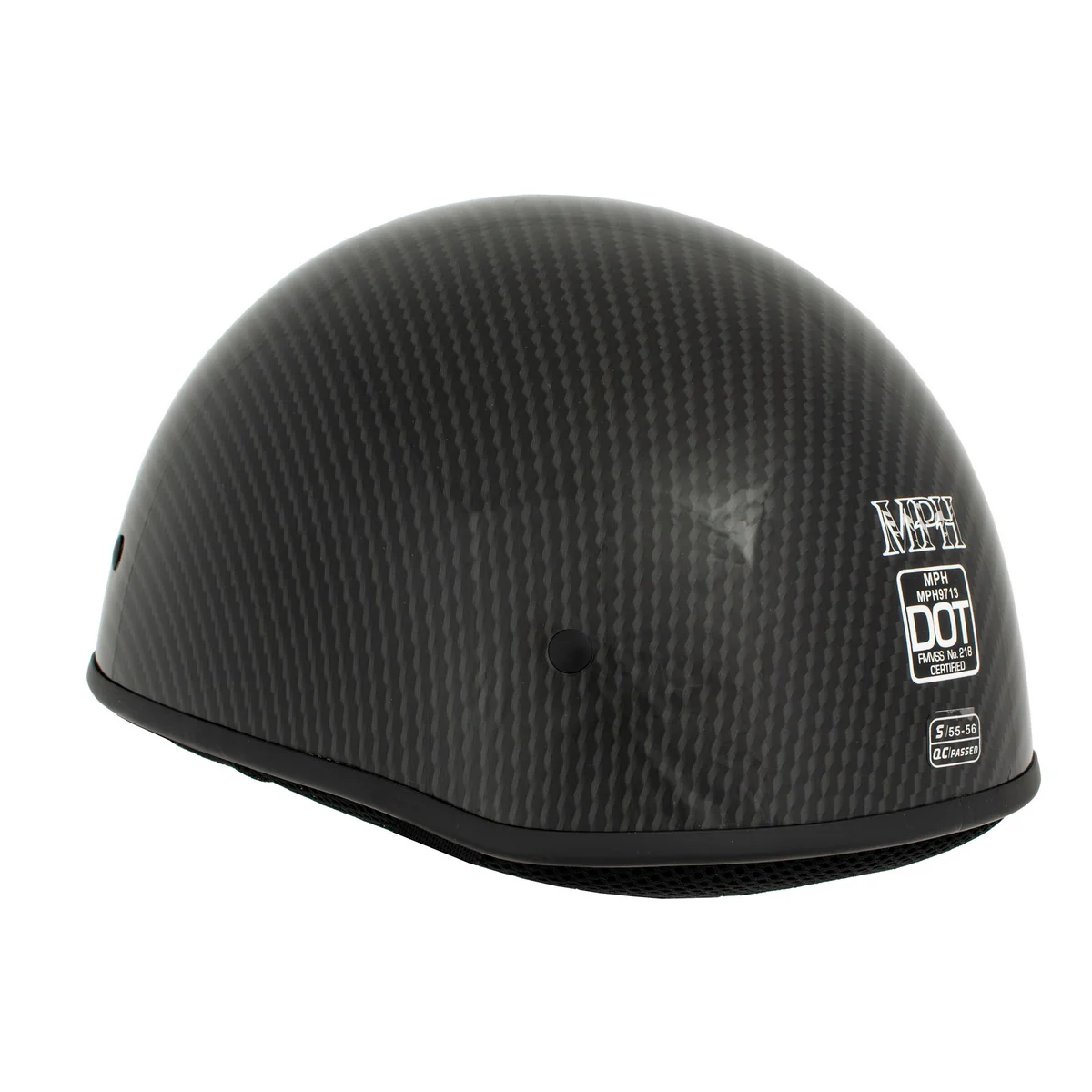 Milwaukee Performance Helmets MPH9713DOT Dot Approved Glossy Black Half Motorcycle Helmet for Men and Women Biker with Carbon Fiber Look - Image 17