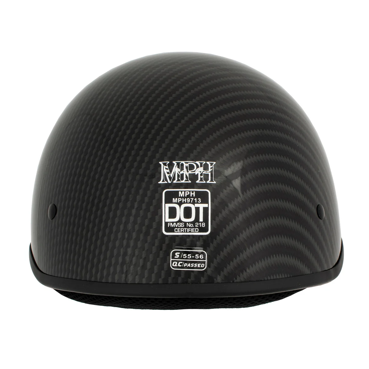 Milwaukee Performance Helmets MPH9713DOT Dot Approved Glossy Black Half Motorcycle Helmet for Men and Women Biker with Carbon Fiber Look - Image 2