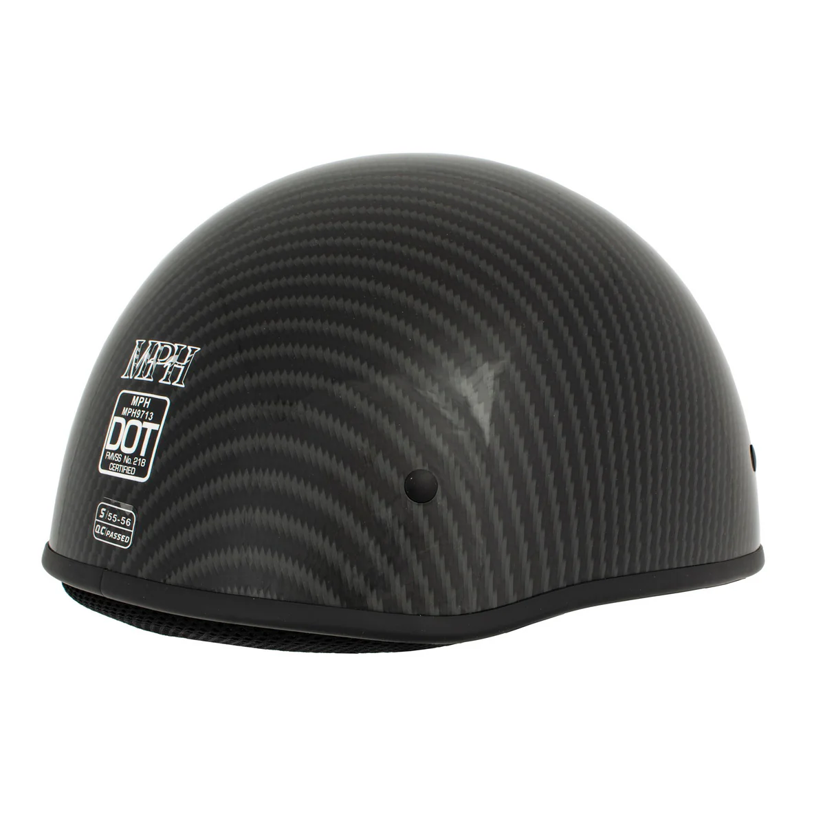 Milwaukee Performance Helmets MPH9713DOT Dot Approved Glossy Black Half Motorcycle Helmet for Men and Women Biker with Carbon Fiber Look - Image 20