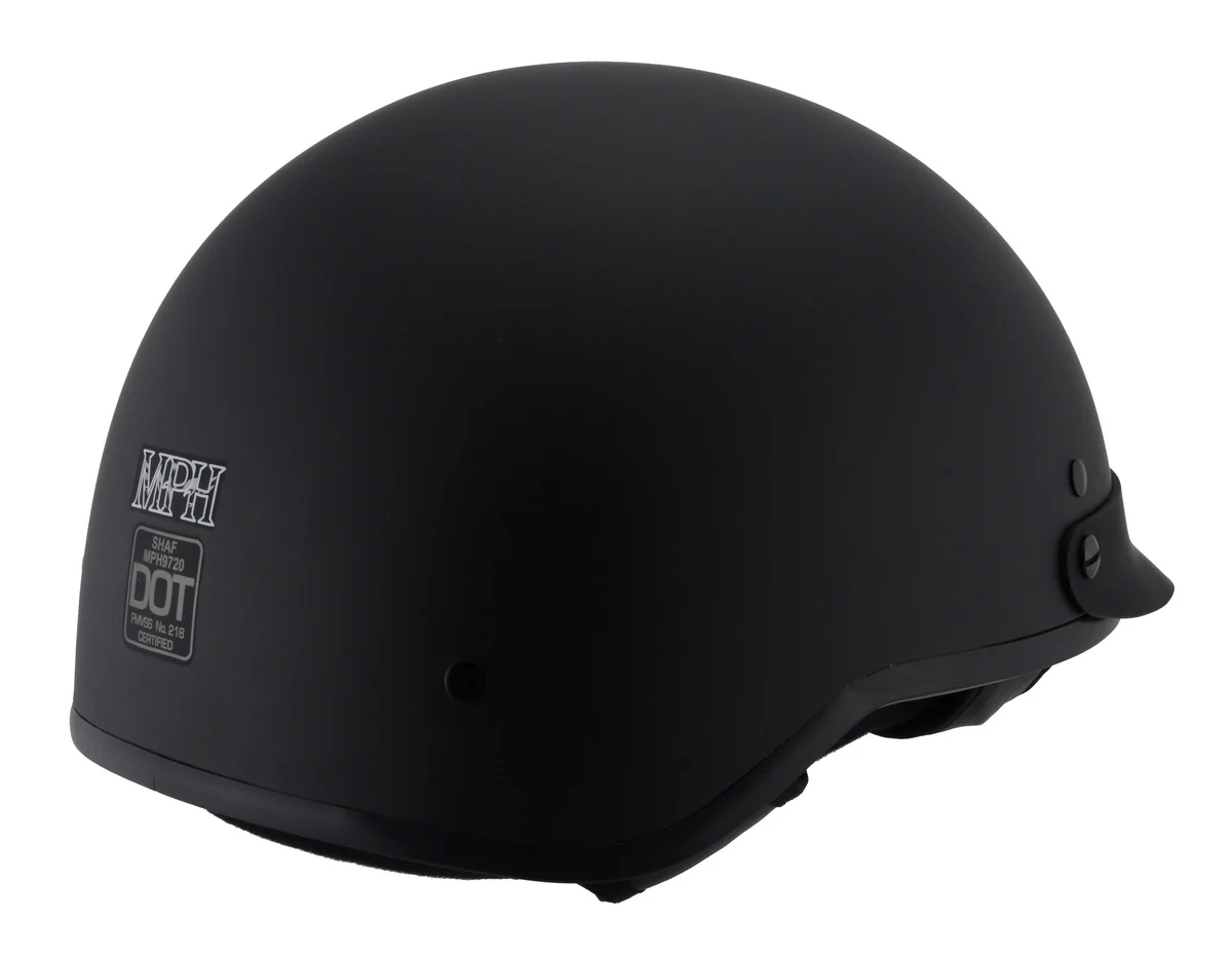 Milwaukee Performance Helmets MPH9720DOT DOT Approved Momentum Matte Black Half Motorcycle Helmet w/ Drop Down Visor - Image 4