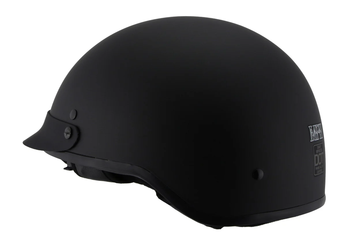 Milwaukee Performance Helmets MPH9720DOT DOT Approved Momentum Matte Black Half Motorcycle Helmet w/ Drop Down Visor - Image 7