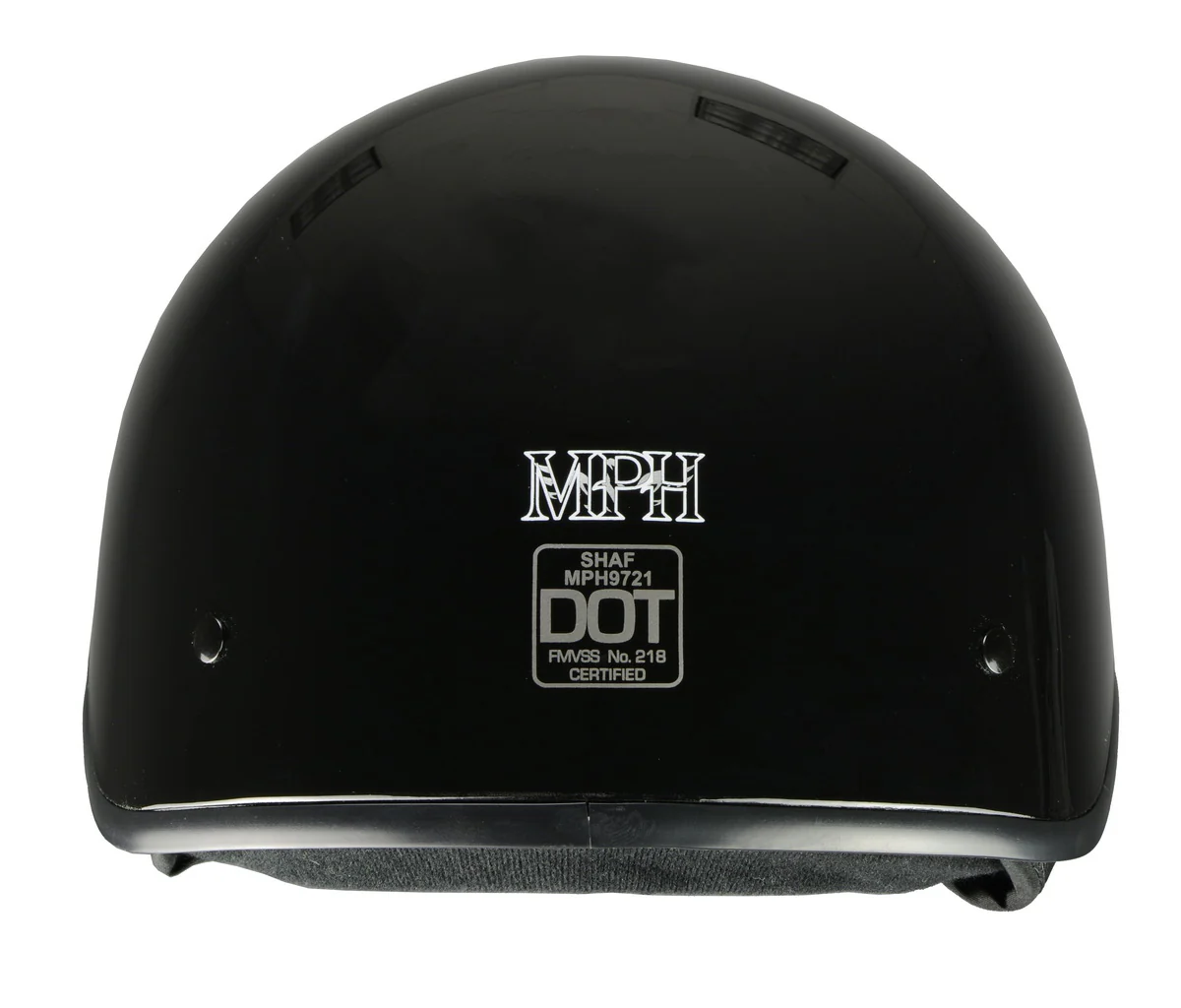 Milwaukee Helmets MPH9721DOT Momentum Glossy Black Half Helmet - Image 2