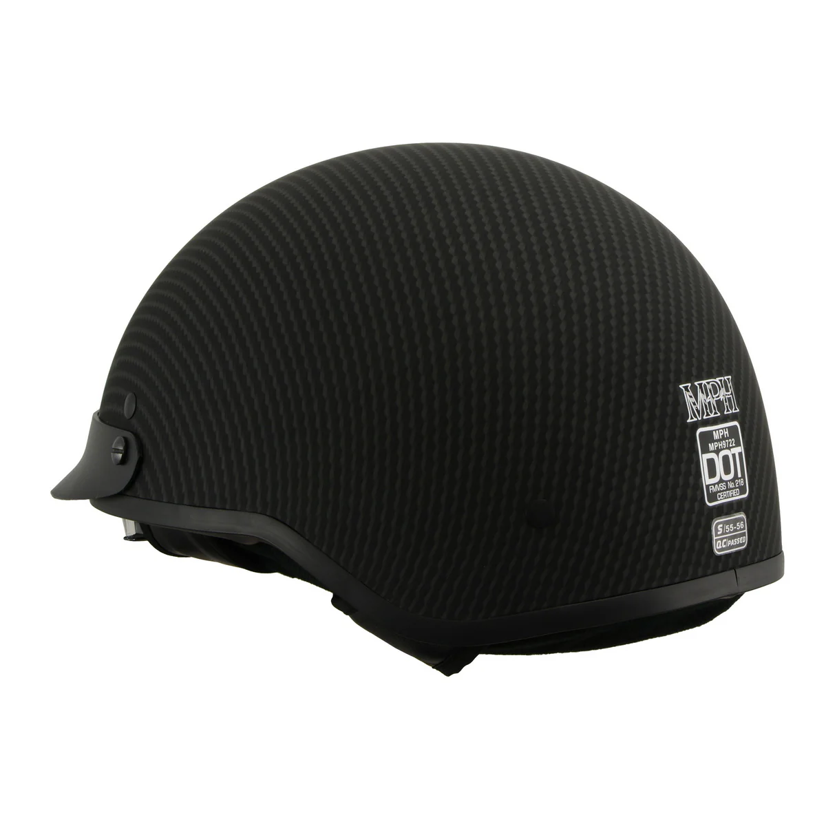 Milwaukee Helmets MPH9722DOT Matte Black Half Helmet with Drop Down Sun Visor - Image 6