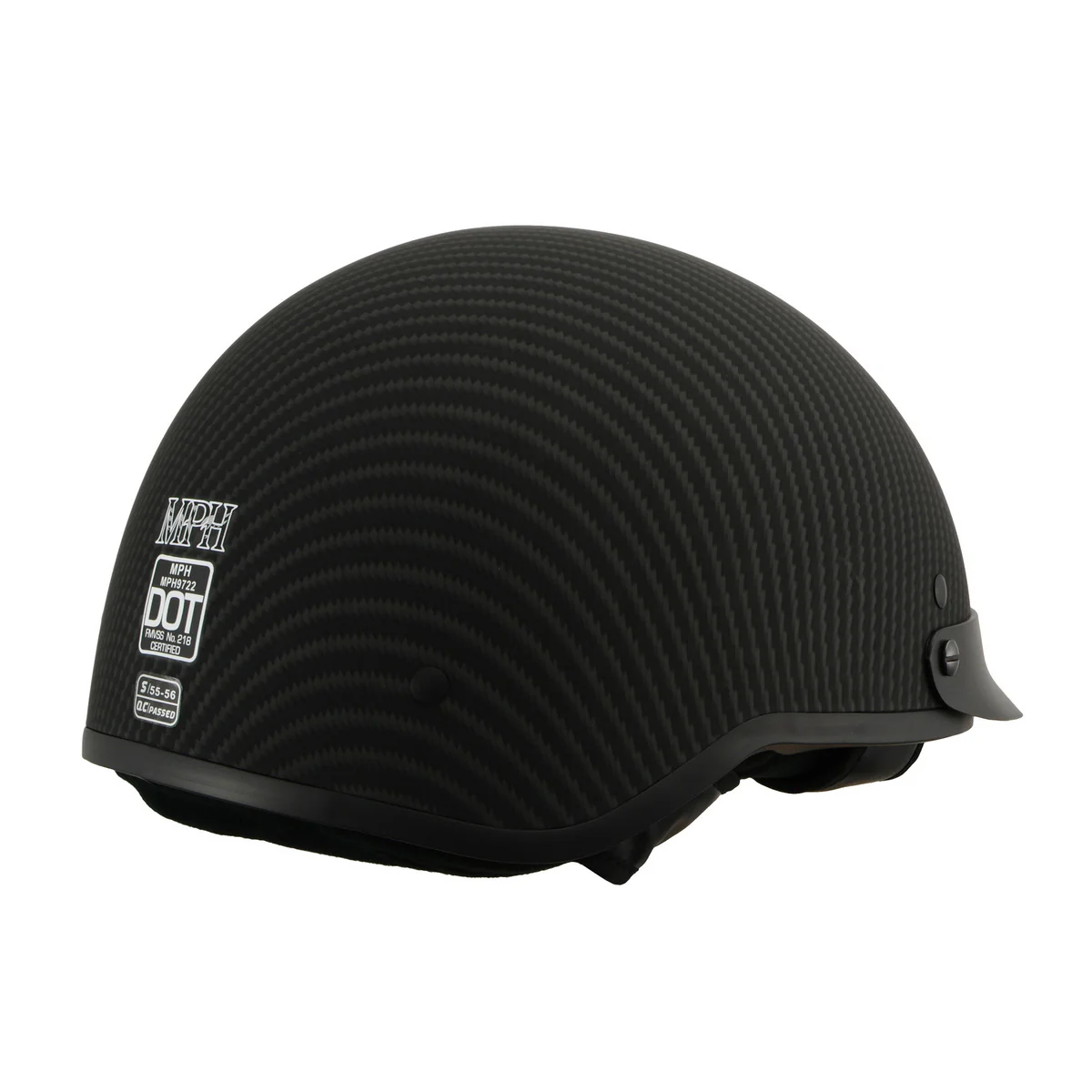 Milwaukee Helmets MPH9722DOT Matte Black Half Helmet with Drop Down Sun Visor - Image 8