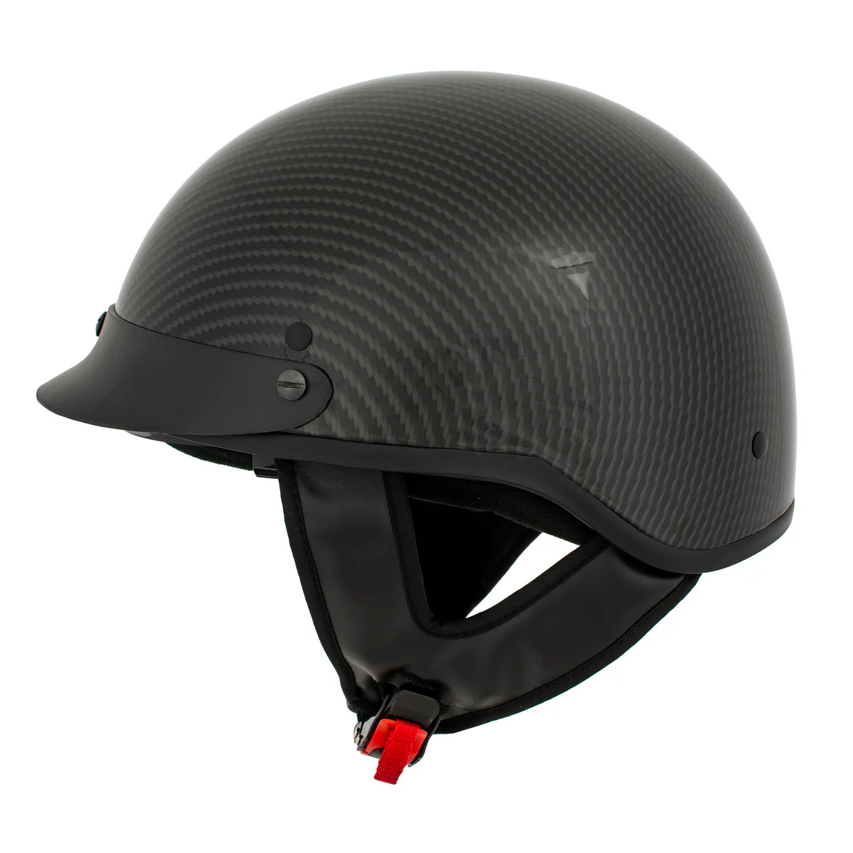 Milwaukee Helmets MPH9723DOT Carbon Like Black Half Helmet with Drop Down Sun Visor - Image 5