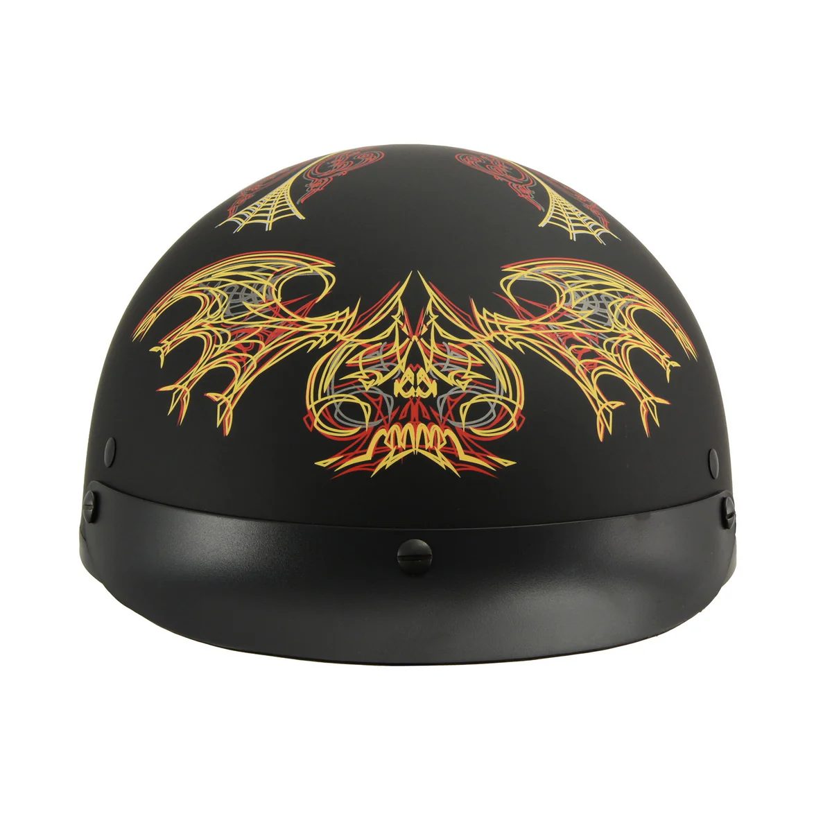 Milwaukee Helmets MPH9724DOT Skull Graphic Matte Black Half Helmet DOT w/ Drop Down Sun Visor - Image 5