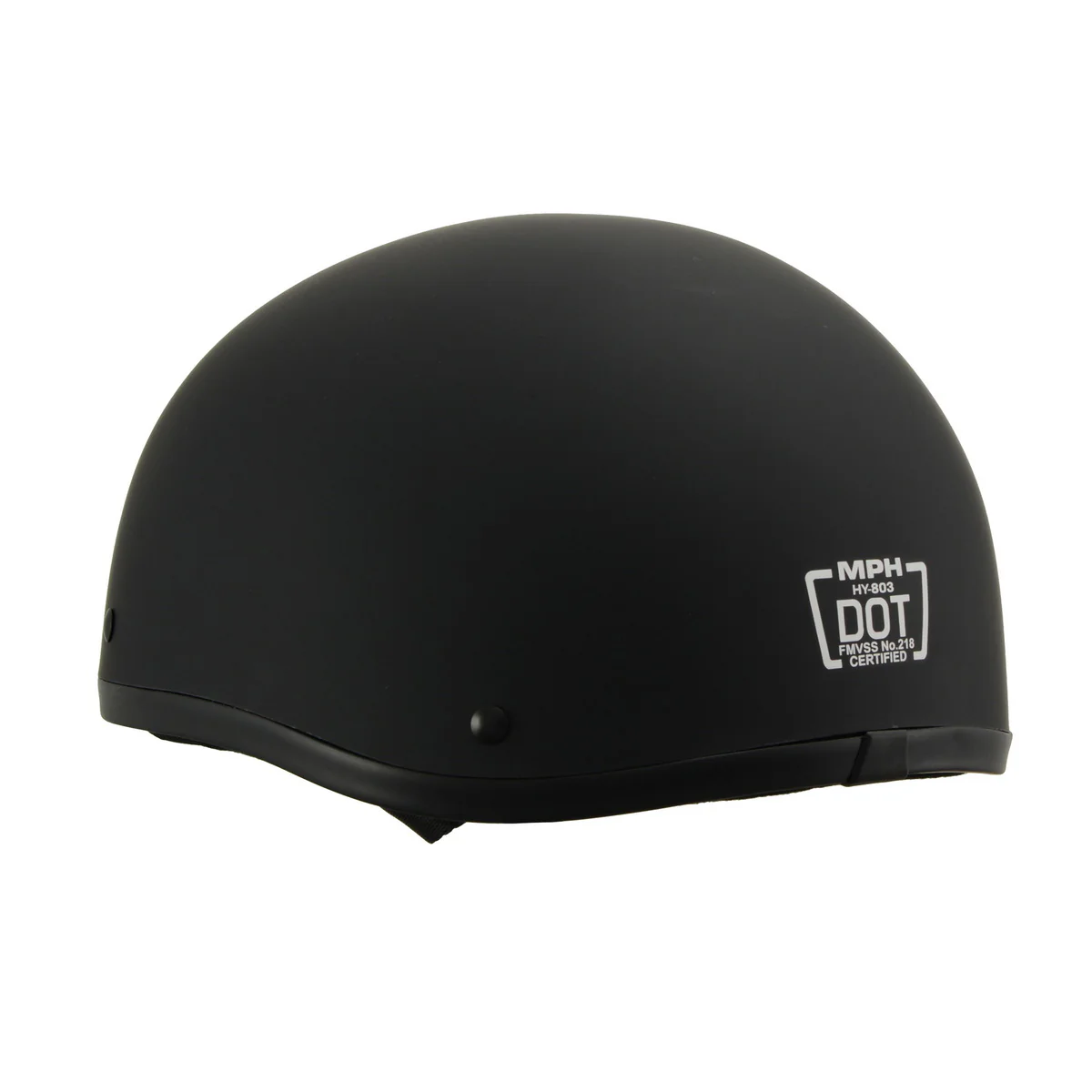 Milwaukee Helmets MPH9770DOT Americas Smallest Matte Black Half Helmet - Image 6