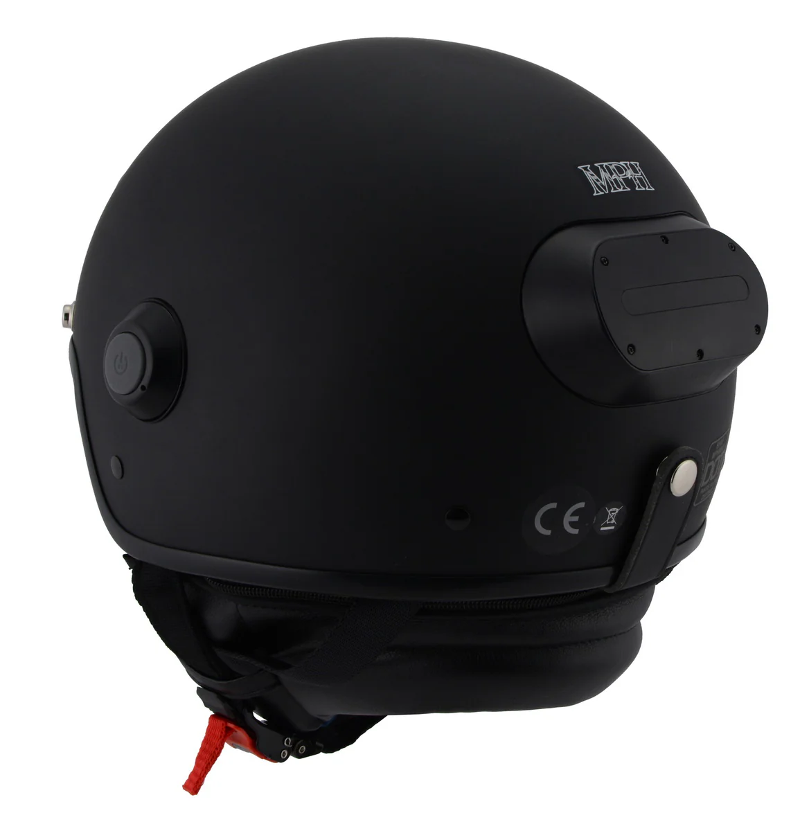 Milwaukee Performance Helmets MPH9802DOT 'Vision' Matte Black 3/4 Open Face Helmet with HD Camera and Bluetooth System - Image 7