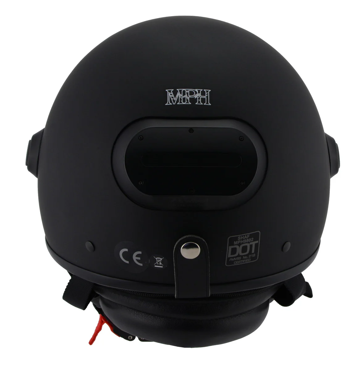 Milwaukee Performance Helmets MPH9802DOT 'Vision' Matte Black 3/4 Open Face Helmet with HD Camera and Bluetooth System - Image 8