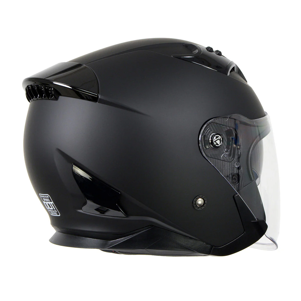 Milwaukee Performance Helmets MPH9805DOT Shift Open Face 3/4 Matte Black Helmet Biker w/ Drop Down Visor - Image 12