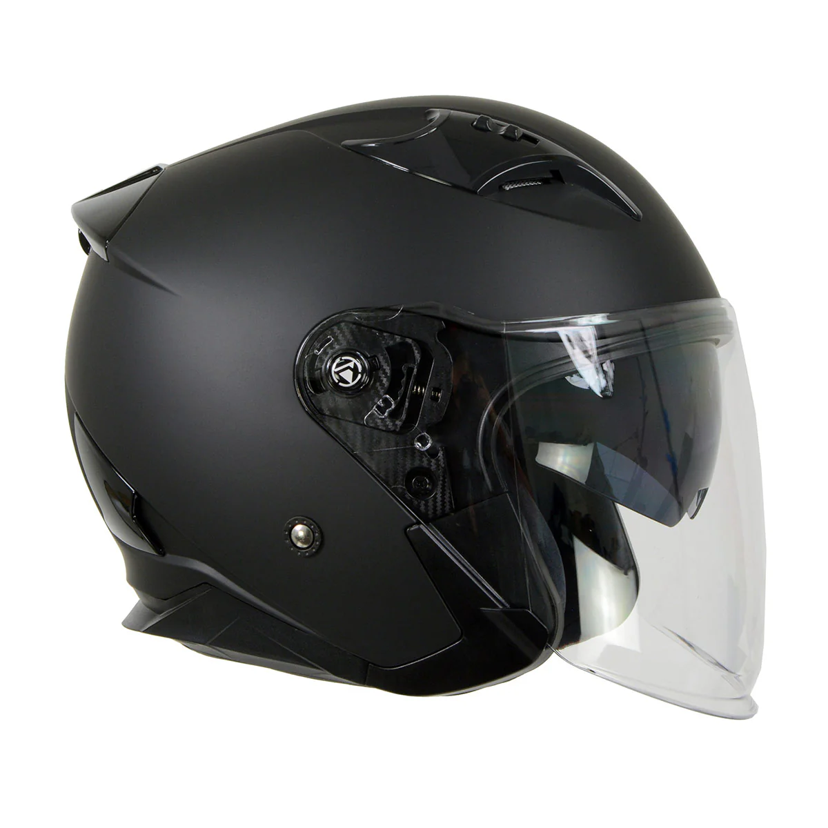 Milwaukee Performance Helmets MPH9805DOT Shift Open Face 3/4 Matte Black Helmet Biker w/ Drop Down Visor - Image 13