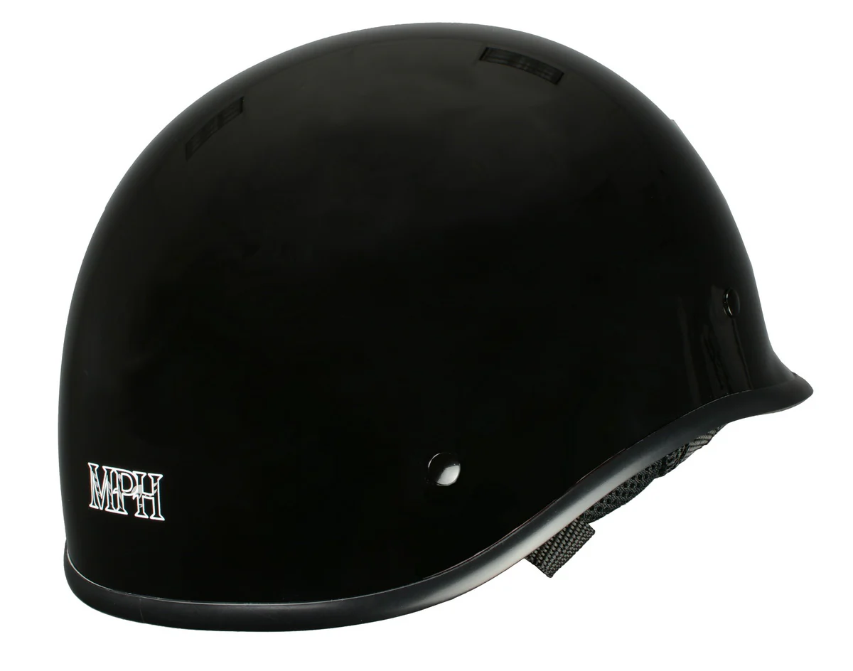 Milwaukee Performance Helmets MPH9861N Derby Novelty Glossy Black Half Helmet - Image 11