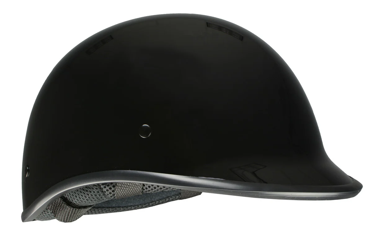 Milwaukee Performance Helmets MPH9861N Derby Novelty Glossy Black Half Helmet - Image 2