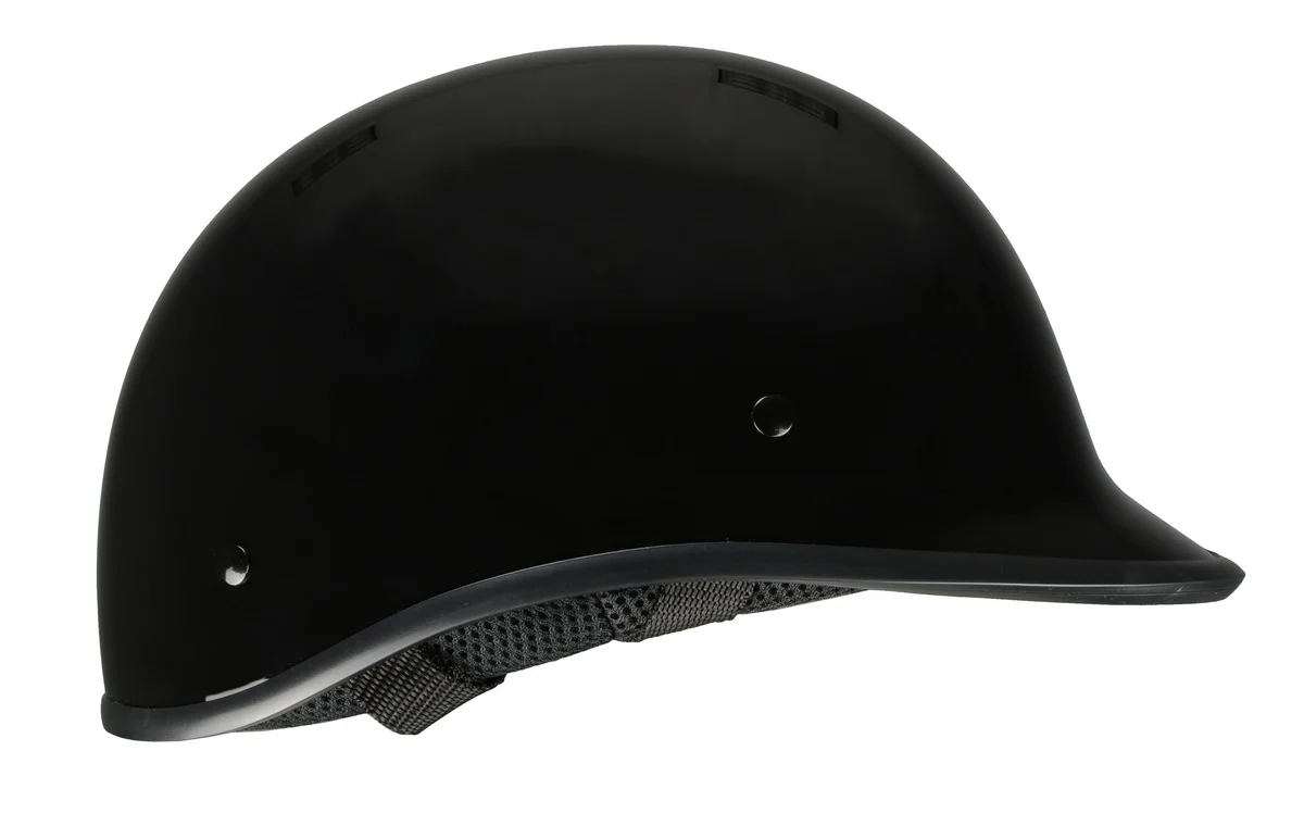 Milwaukee Performance Helmets MPH9861N Derby Novelty Glossy Black Half Helmet - Image 6