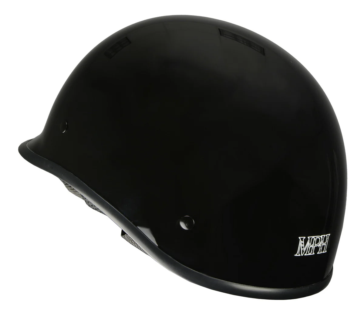 Milwaukee Performance Helmets MPH9861N Derby Novelty Glossy Black Half Helmet - Image 8