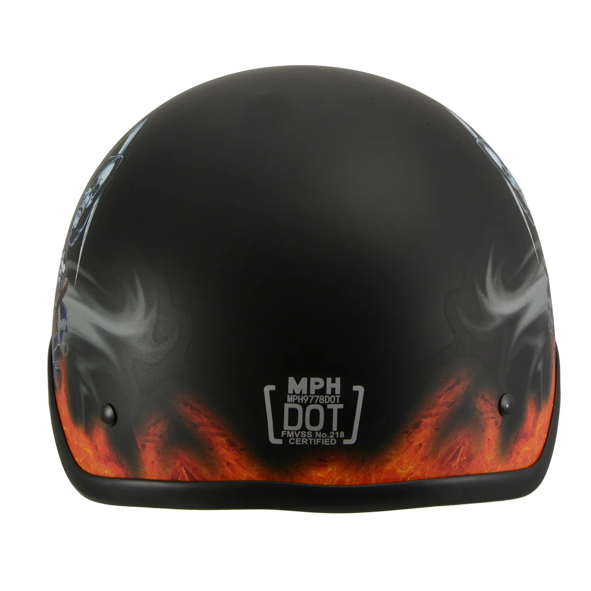 Milwaukee Helmets MPH9778 Matte Black Grim Reaper DOT Half Helmet - Image 10