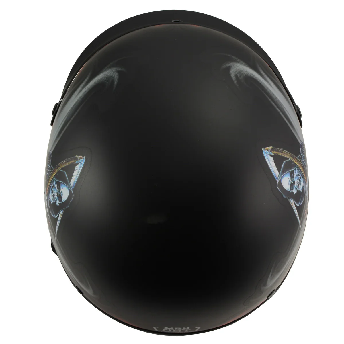 Milwaukee Helmets MPH9778 Matte Black Grim Reaper DOT Half Helmet - Image 7