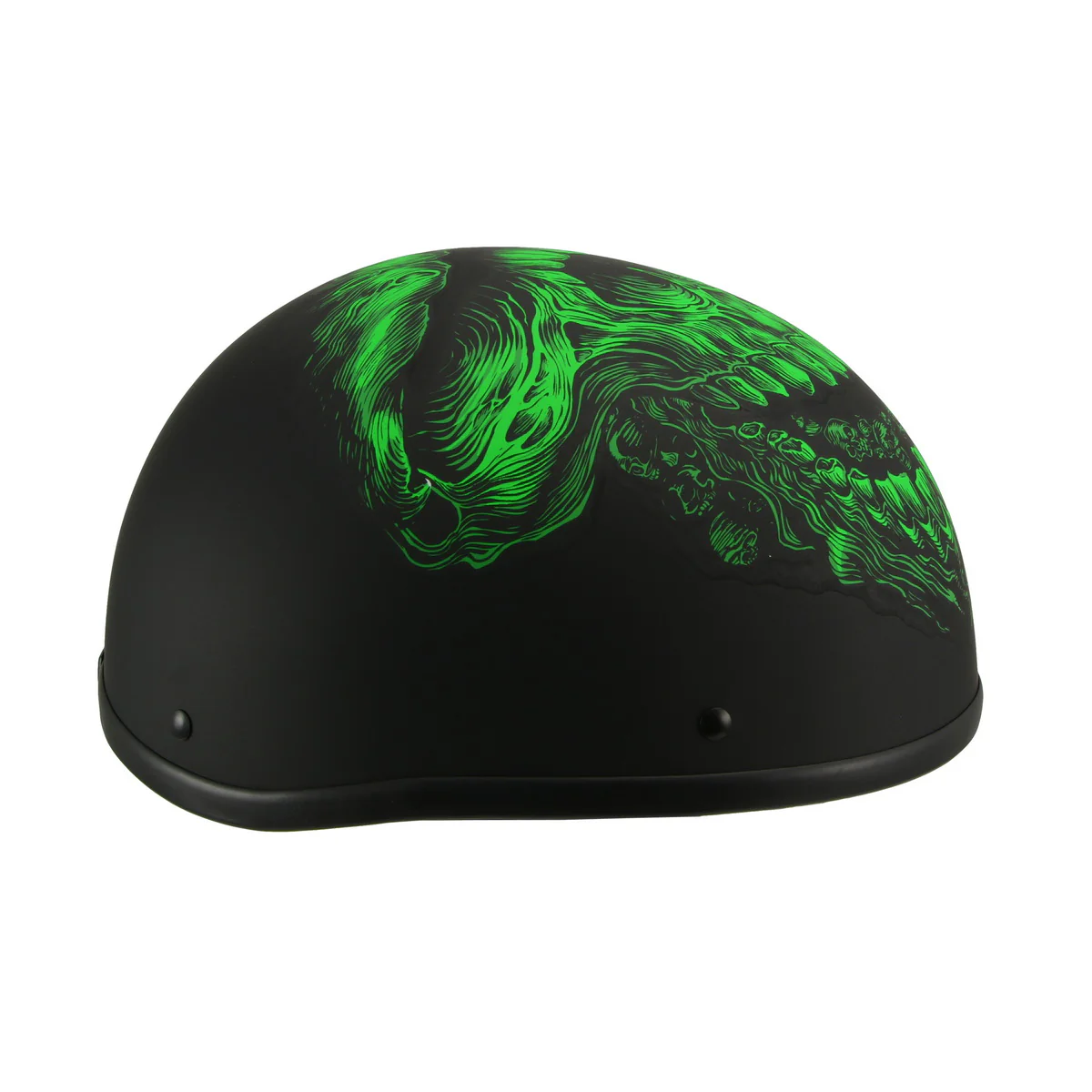 Milwaukee Helmets MPH9875N Novelty Green Demon Matte Black Half Helmet - Image 4