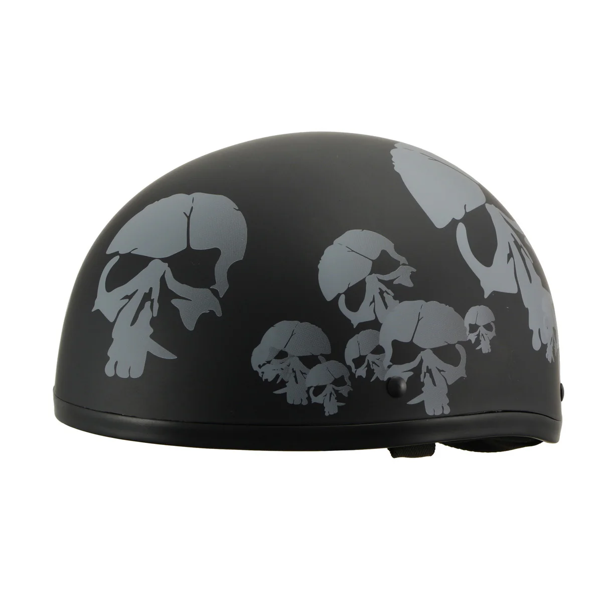 Milwaukee Helmets MPH9876N Novelty Punished Skulls Matte Black Half Helmet
