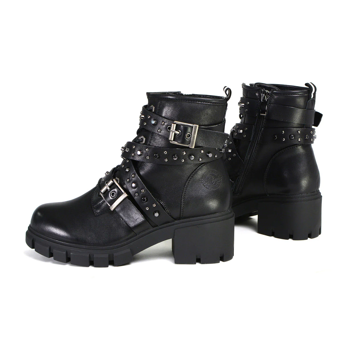 Milwaukee Leather MBL9444 Women's Bruiser Premium Black Lace-Up Fashion Boots w/ Studded Straps - Image 5