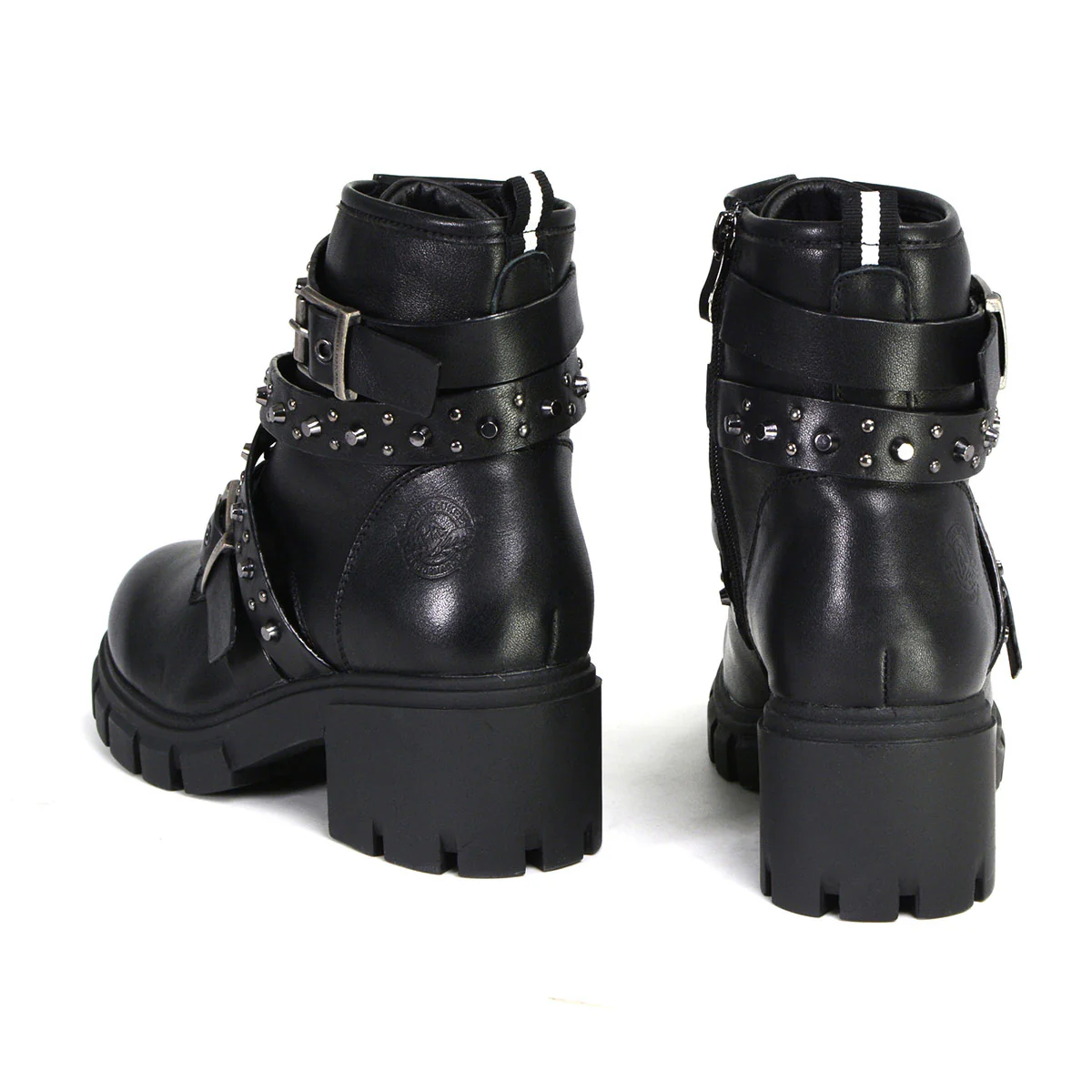 Milwaukee Leather MBL9444 Women's Bruiser Premium Black Lace-Up Fashion Boots w/ Studded Straps - Image 6