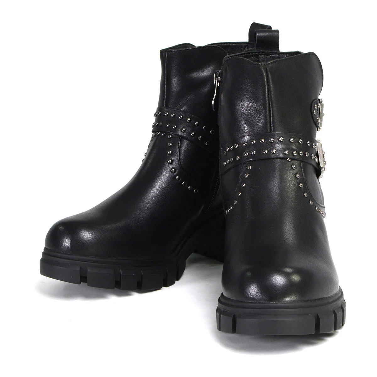 Milwaukee Leather Women's Siren Premium Black Studded Fashion Boots w/ Side Zippers MBL9446 - Image 3