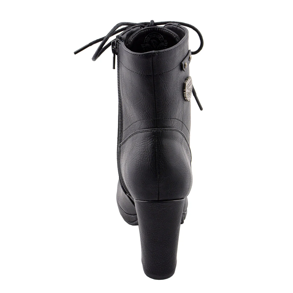 Milwaukee Leather MBL9418 Women's Black Lace-Up Fashion Boots with Studded Accents and Platform Heel - Image 7