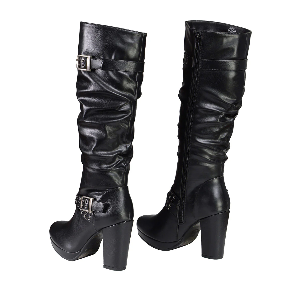 Milwaukee Leather MBL9419 Women's Tall Premium Black Platform Fashion Casual Boots with Slouch Shaft - Image 5