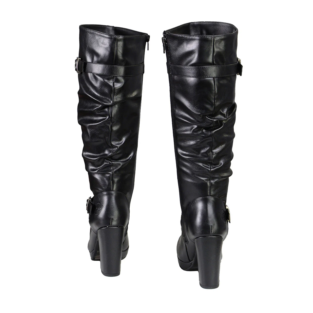 Milwaukee Leather MBL9419 Women's Tall Premium Black Platform Fashion Casual Boots with Slouch Shaft - Image 6