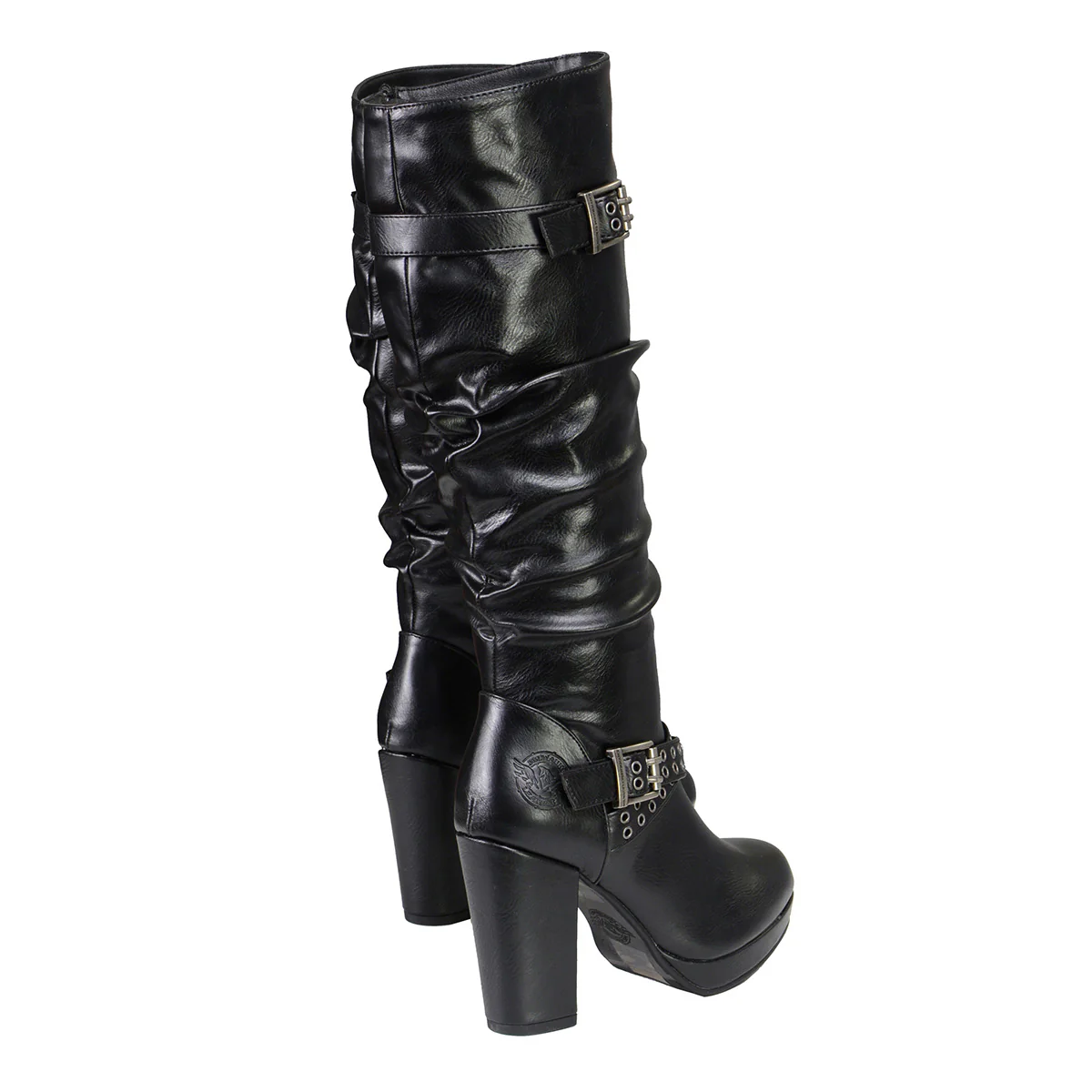 Milwaukee Leather MBL9419 Women's Tall Premium Black Platform Fashion Casual Boots with Slouch Shaft - Image 8