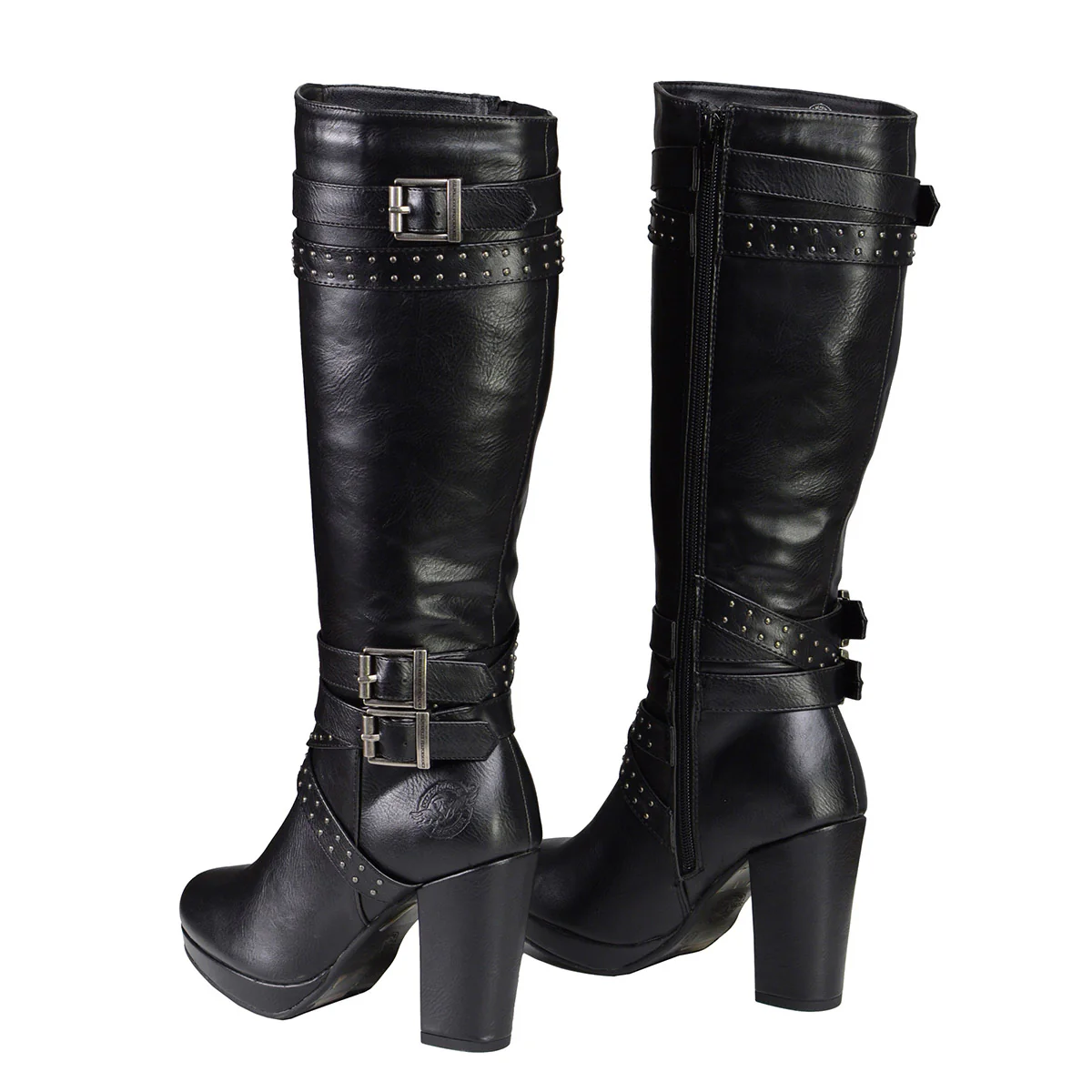 Milwaukee Leather MBL9422 Women's Tall Black Studded Strap Fashion Casual Boots with Platform Heel - Image 5