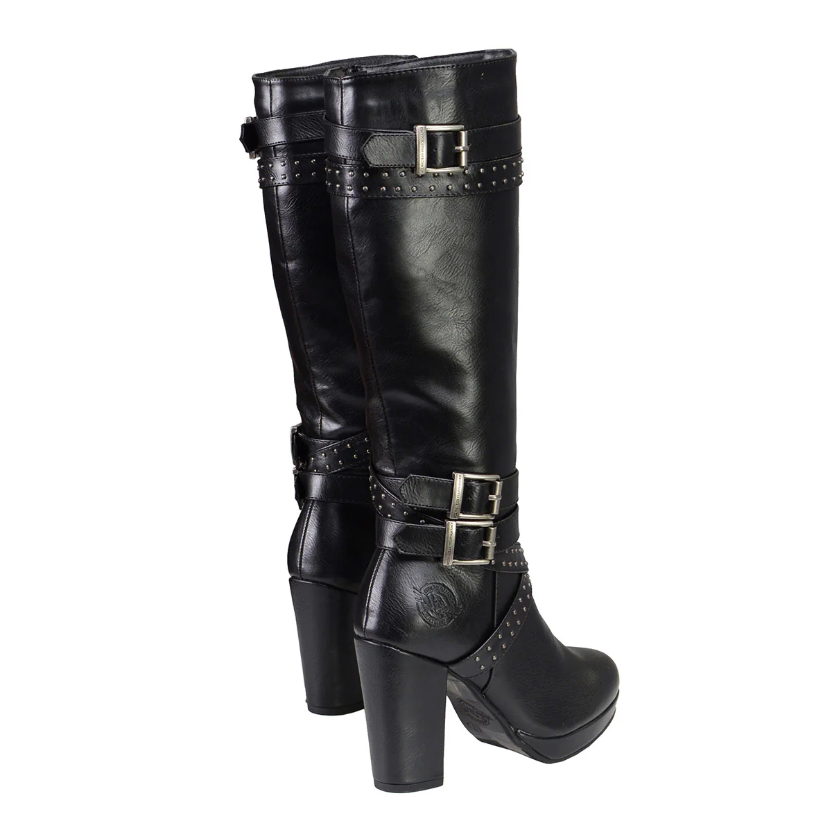 Milwaukee Leather MBL9422 Women's Tall Black Studded Strap Fashion Casual Boots with Platform Heel - Image 9