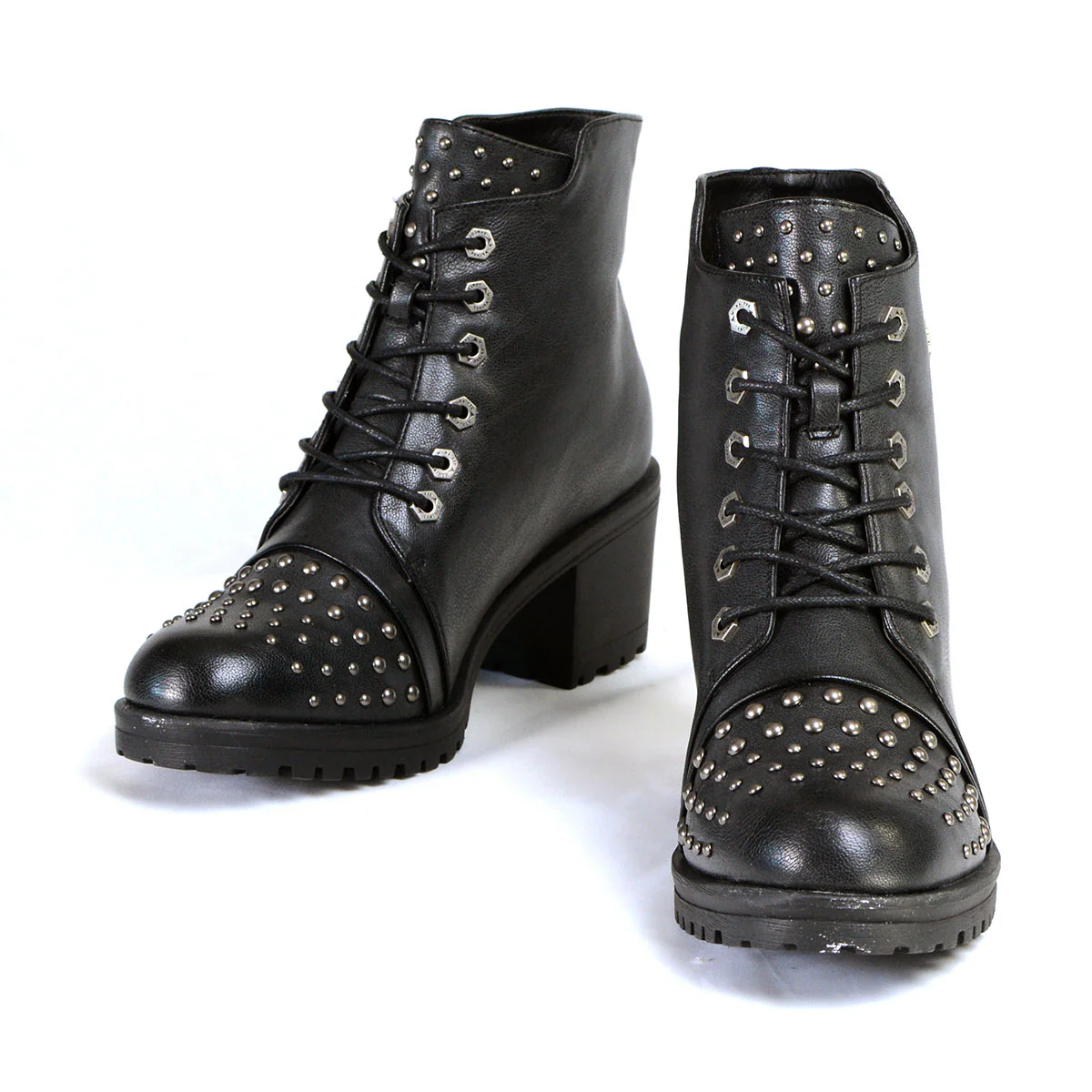Milwaukee Leather MBL9426 Women's Distress Black Rocker Fashion Boots with Studded Instep - Image 3