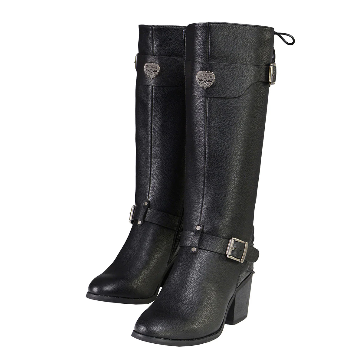 Milwaukee Leather MBL9427 Women's Black Tall Fashion Casual Boots with Back End Lacing - Image 5