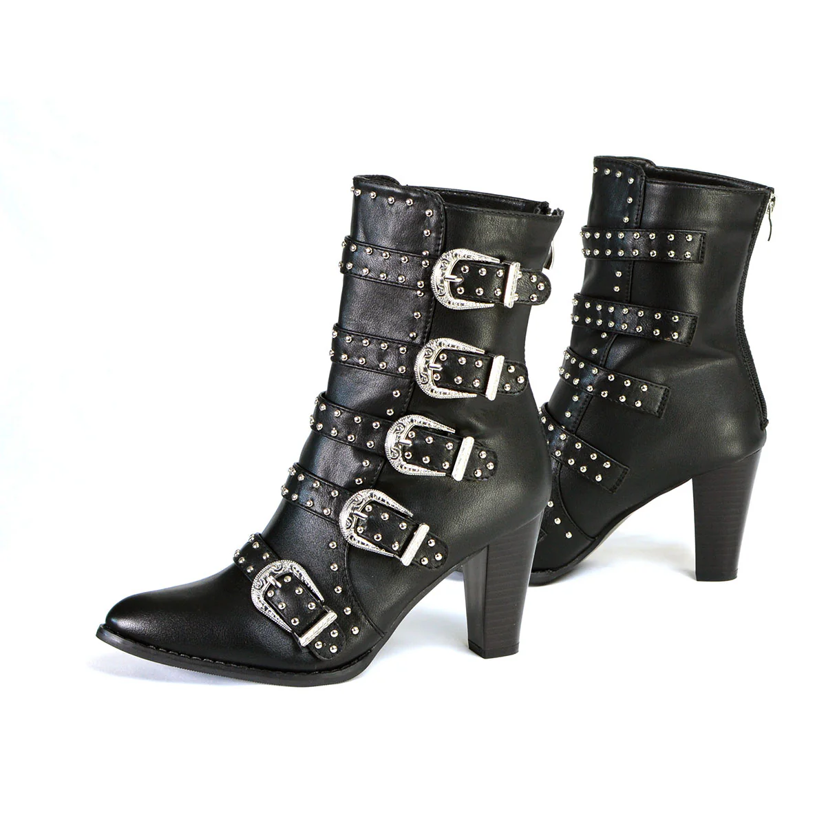 Milwaukee Leather MBL9428 Women's Black Buckle Up Fashion Boots with Studded Bling - Image 4