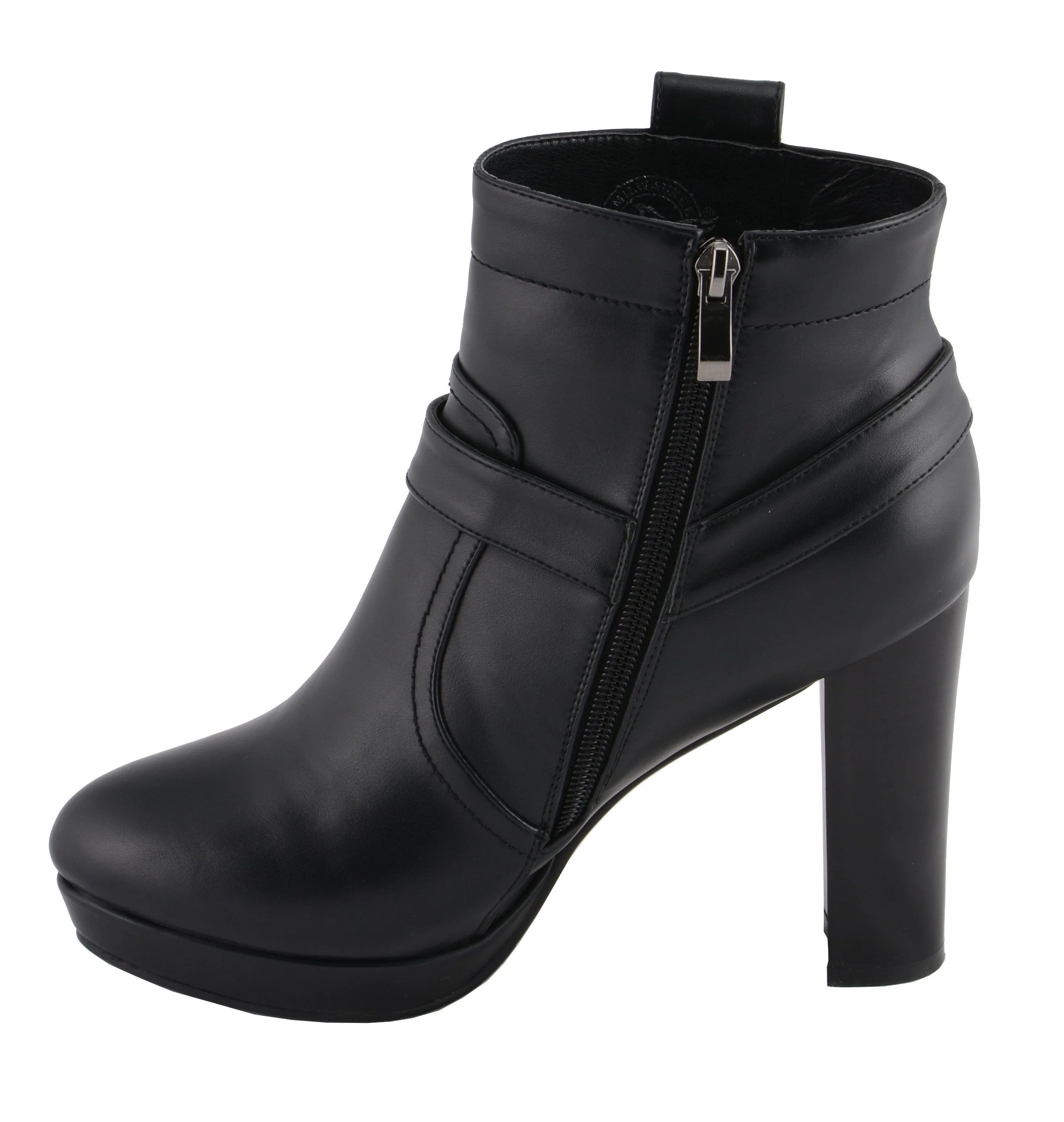 Milwaukee Leather MBL9432 Women's Black Harness Ankle Fashion Boots with Block Heel - Image 7