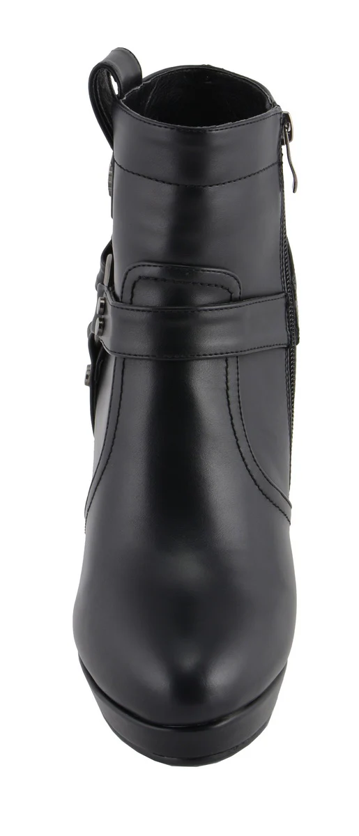 Milwaukee Leather MBL9432 Women's Black Harness Ankle Fashion Boots with Block Heel - Image 9