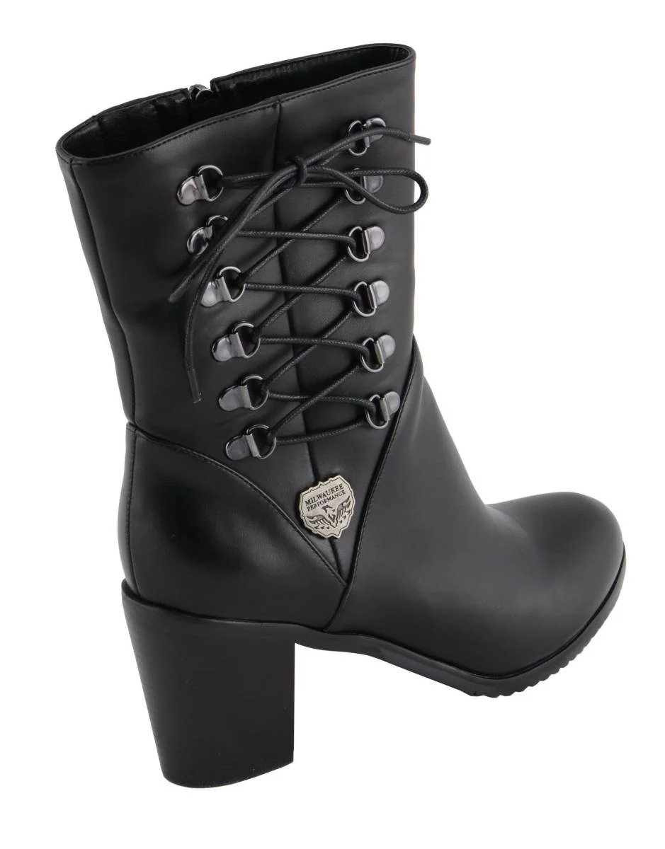 Milwaukee Leather MBL9436 Women's Black Lace-Side Fashion Riding Boots - Image 2