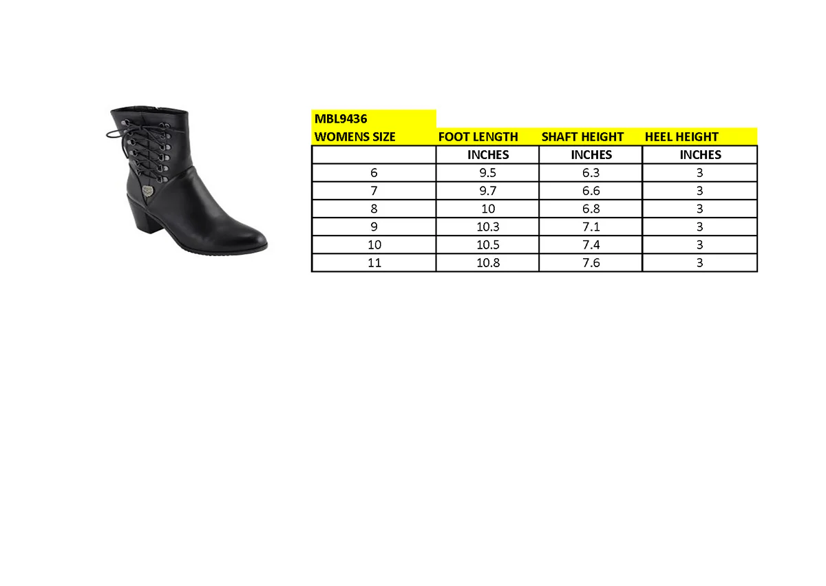 Milwaukee Leather MBL9436 Women's Black Lace-Side Fashion Riding Boots - Image 3