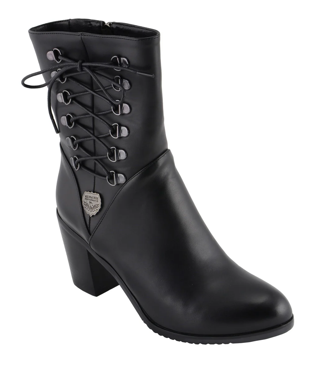 Milwaukee Leather MBL9436 Women's Black Lace-Side Fashion Riding Boots - Image 9