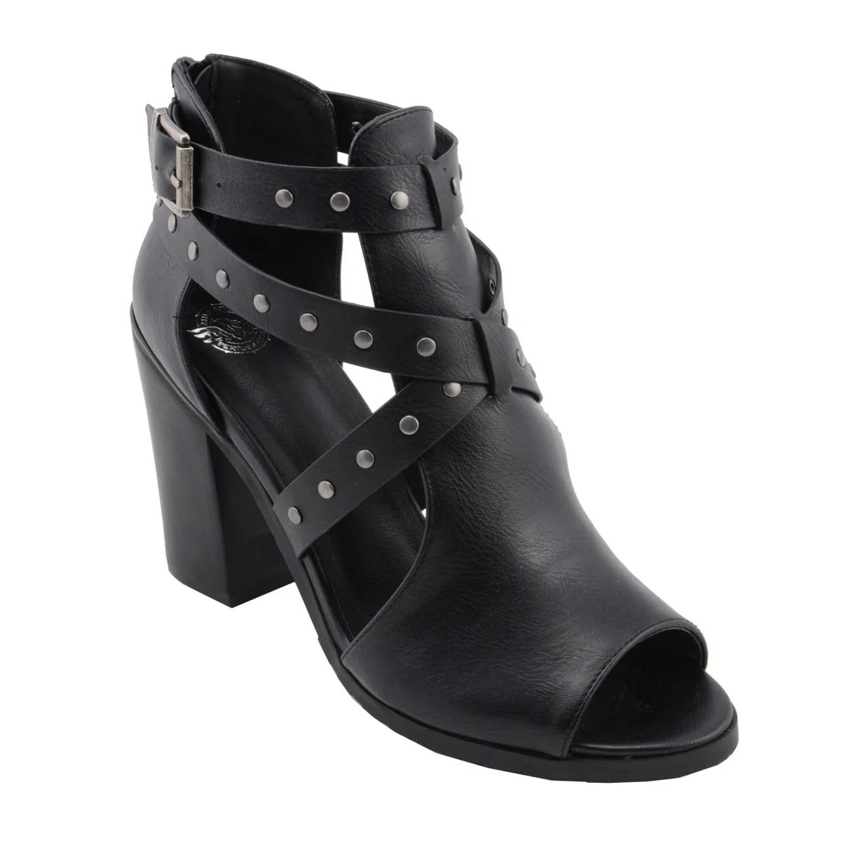 Milwaukee Leather MBL9454 Women's Black Studded Strap Fashion Casual Sandal with Platform Heel - Image 3