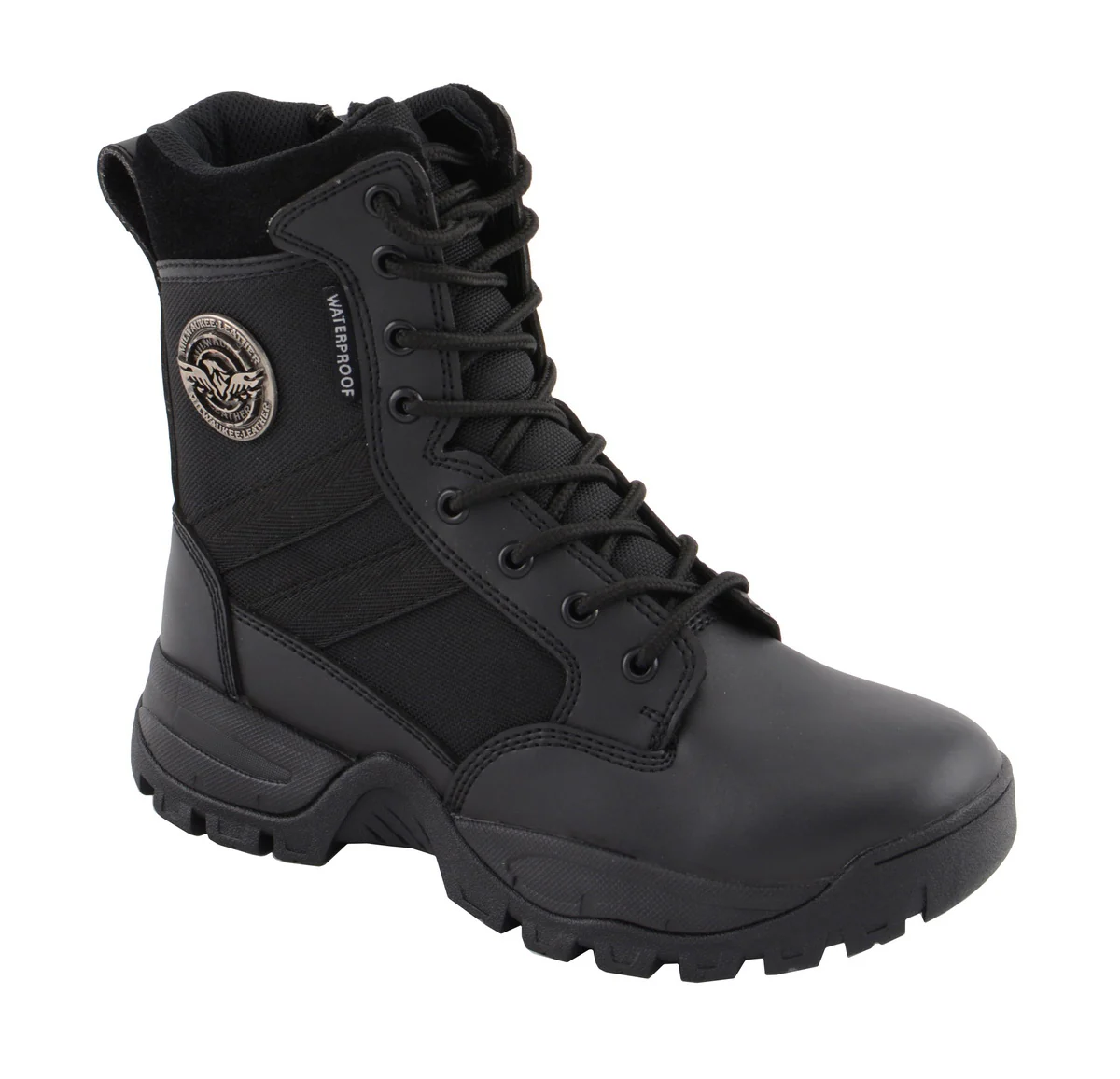 Milwaukee Leather MBL9495 Women Black Leather Tactical Boots with Side Zipper - Image 2