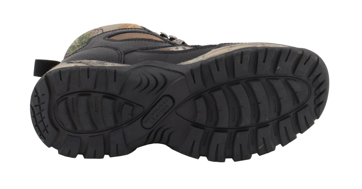 Milwaukee Leather MBM9140 Men's Black Waterproof Hiking Boots with Mossy Oak Print - Image 10