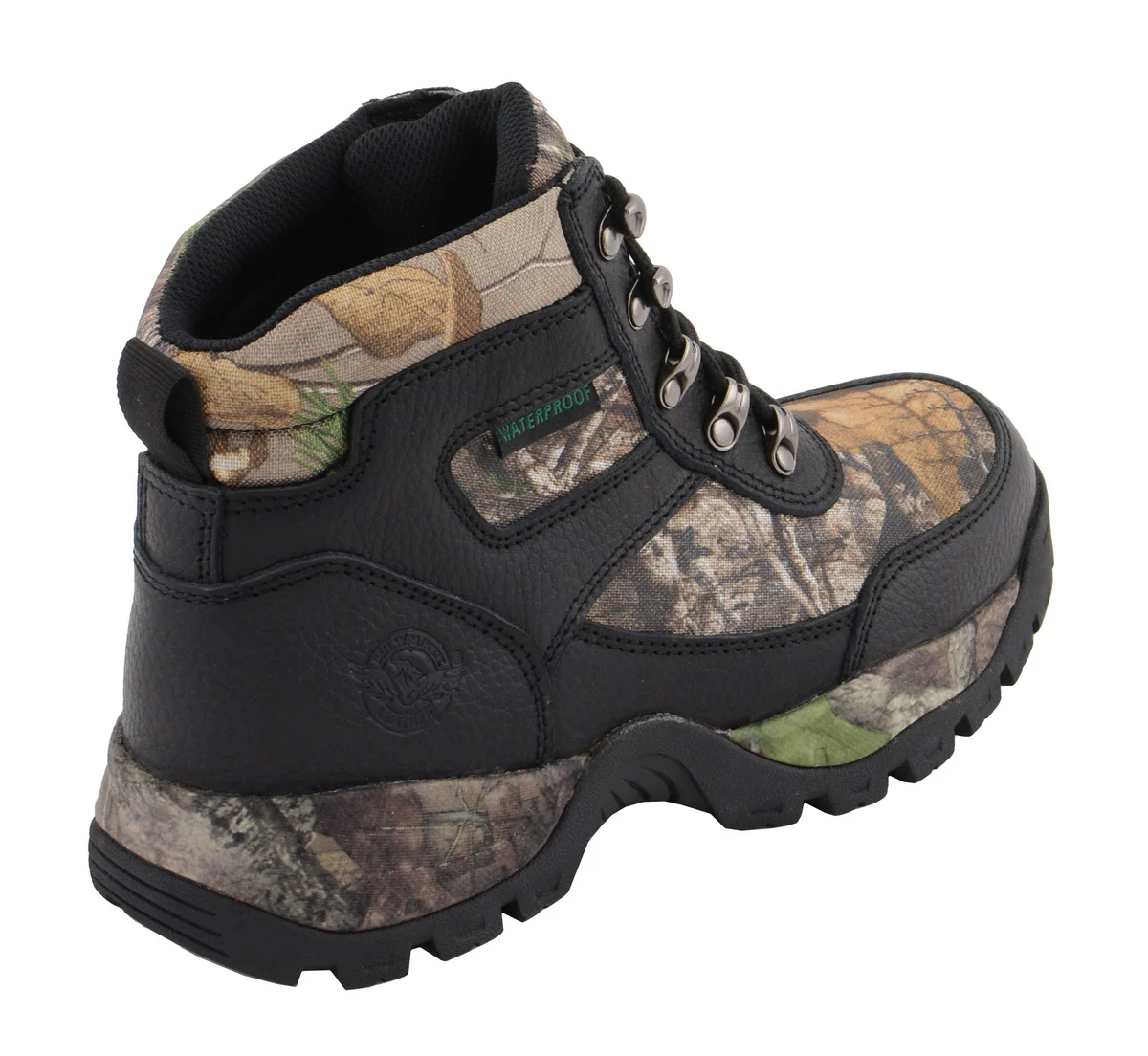 Milwaukee Leather MBM9140 Men's Black Waterproof Hiking Boots with Mossy Oak Print - Image 4