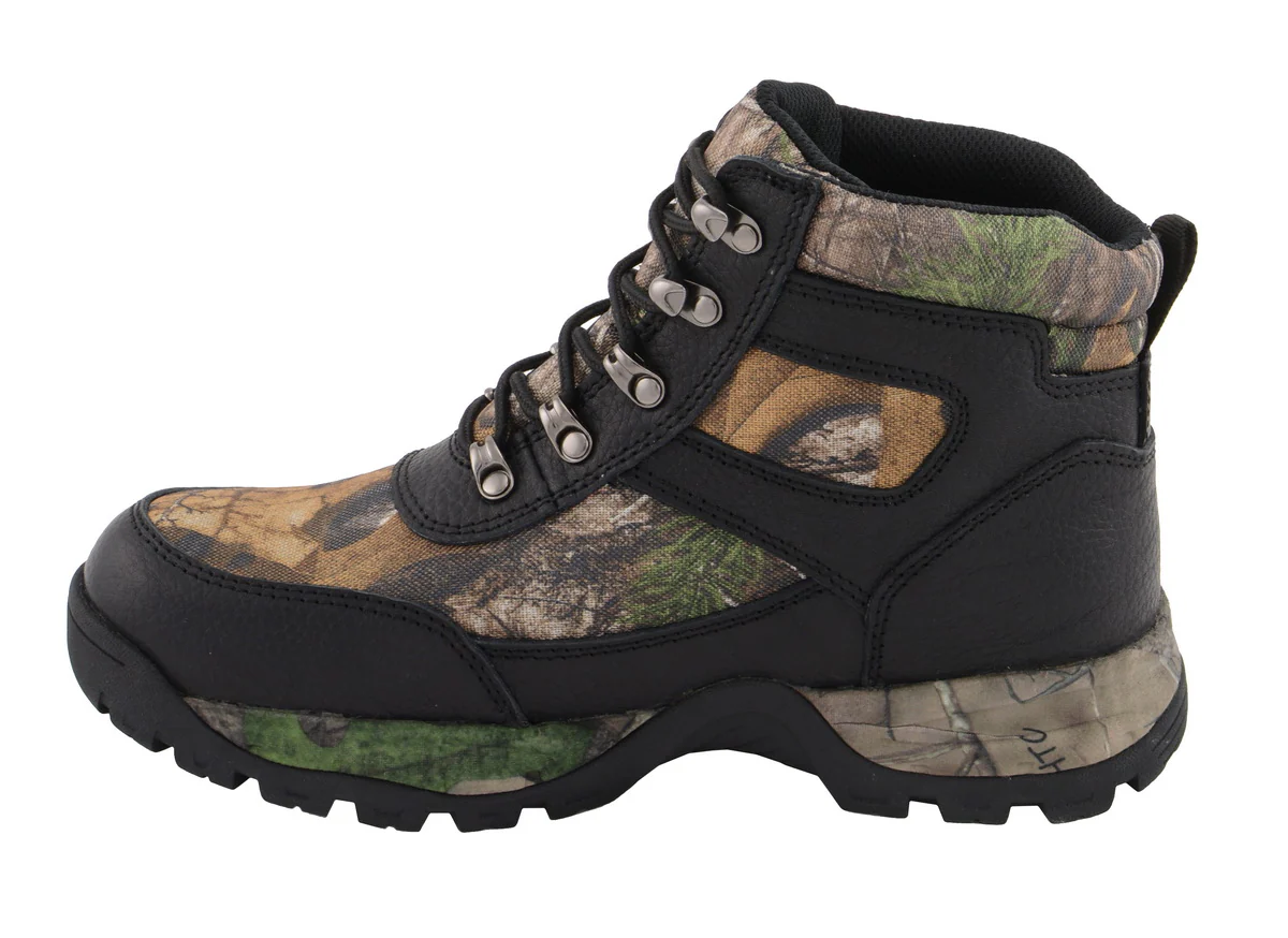 Milwaukee Leather MBM9140 Men's Black Waterproof Hiking Boots with Mossy Oak Print - Image 7