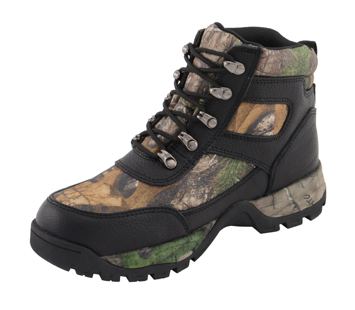 Milwaukee Leather MBM9140 Men's Black Waterproof Hiking Boots with Mossy Oak Print - Image 8