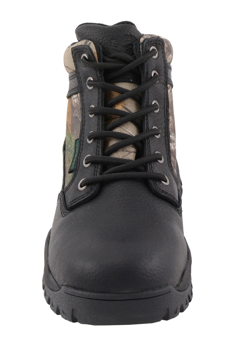Milwaukee Leather MBM9145 Men's Waterproof Black Hiking Boots with Mossy Oak Print - Image 2