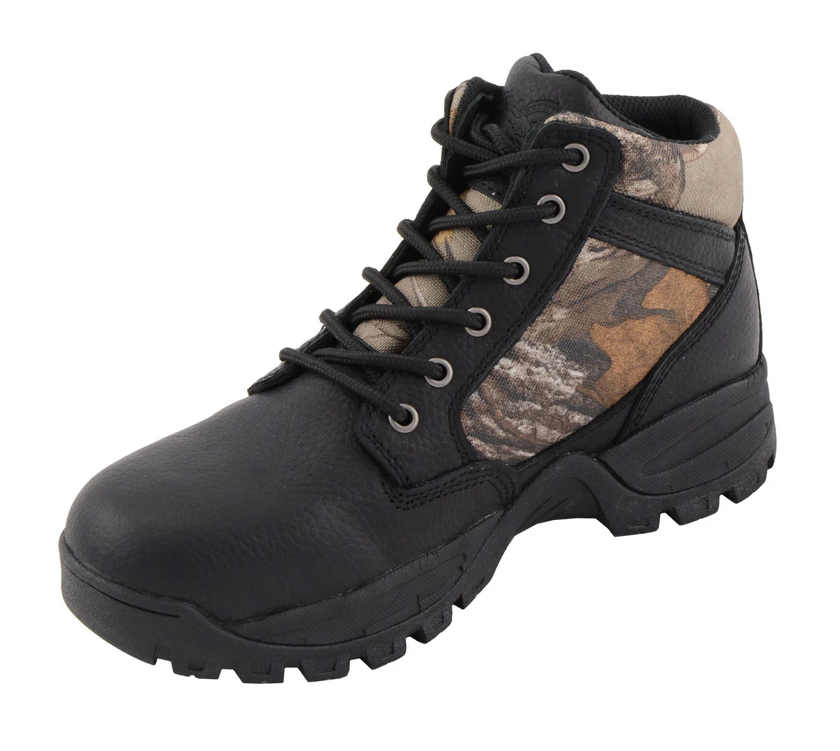 Milwaukee Leather MBM9145 Men's Waterproof Black Hiking Boots with Mossy Oak Print - Image 3