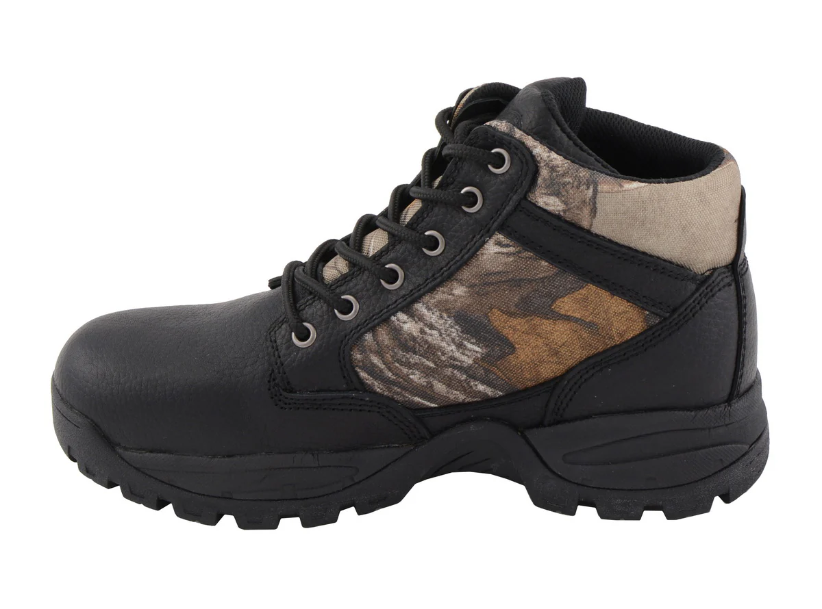 Milwaukee Leather MBM9145 Men's Waterproof Black Hiking Boots with Mossy Oak Print - Image 4